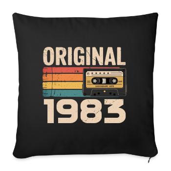 Original 1983 Vintage 1983 Rétro Anniversaire - Housse de coussin décorative 45 x 45 cm - noir - Devant