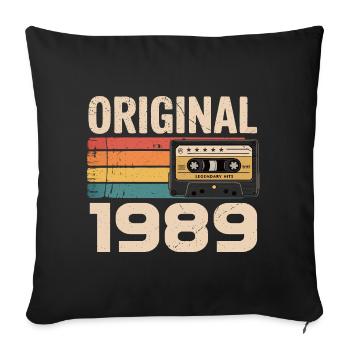 Original 1989 Vintage 1989 Retro Birthday - Sofa pillowcase 17,3'' x 17,3'' (45 x 45 cm) - black - Front