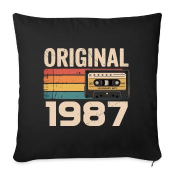 Original 1987 Vintage 1987 Rétro Anniversaire - Housse de coussin décorative 45 x 45 cm - noir - Devant