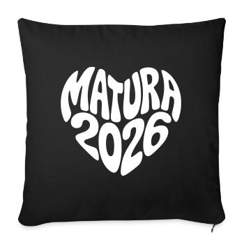 Matura 2026 Heart - Sofa pillowcase 17,3'' x 17,3'' (45 x 45 cm) - black - Front