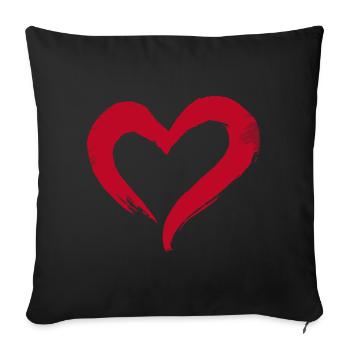 Heart - Sofa pillowcase 17,3'' x 17,3'' (45 x 45 cm) - black - Front