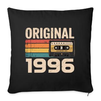 Original 1996 Vintage 1996 Retro Anniversary - Sofa pillowcase 17,3'' x 17,3'' (45 x 45 cm) - black - Front
