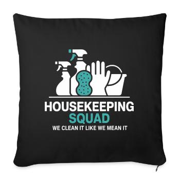 Funny Cleaning Design - Sofa pillowcase 17,3'' x 17,3'' (45 x 45 cm) - black - Front