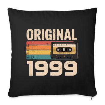 Original 1999 Vintage 1999 Rétro Anniversaire - Housse de coussin décorative 45 x 45 cm - noir - Devant
