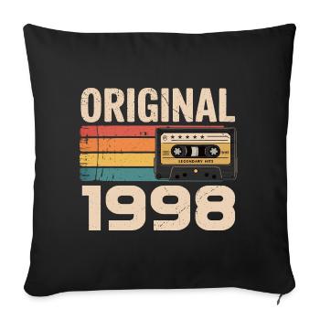 Original 1998 Vintage 1998 Rétro Anniversaire - Housse de coussin décorative 45 x 45 cm - noir - Devant