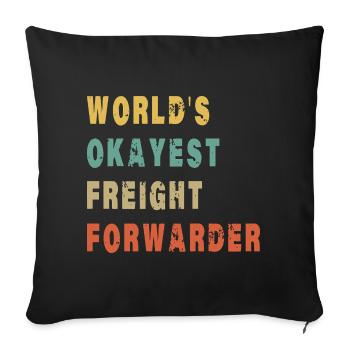 Le transitaire le plus correct du monde - Drôle de logistique - Housse de coussin décorative 45 x 45 cm - noir - Devant