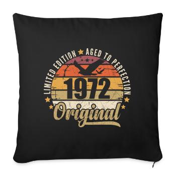 1972 Cadeau d'anniversaire 1972 Original 1972 - Housse de coussin décorative 45 x 45 cm - noir - Devant