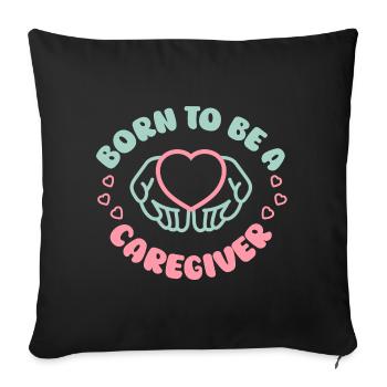 Nurse, geriatric care - Sofa pillowcase 17,3'' x 17,3'' (45 x 45 cm) - black - Front