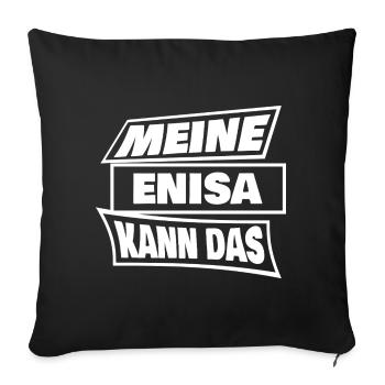 Enisa - Sofakissenbezug 45 x 45 cm - Schwarz - Vorne