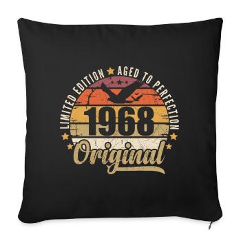 1968 Cadeau d'anniversaire 1968 Original 1968 - Housse de coussin décorative 45 x 45 cm - noir - Devant