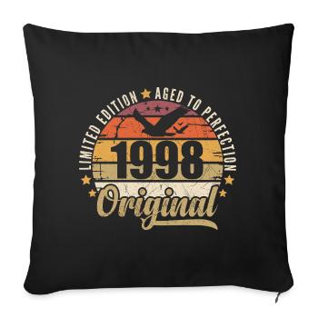 1998 Birthday Gift 1998 Original 1998 - Sofa pillowcase 17,3'' x 17,3'' (45 x 45 cm) - black - Front