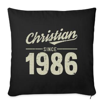 Christian style since 1986 - Sofa pillowcase 17,3'' x 17,3'' (45 x 45 cm) - black - Front
