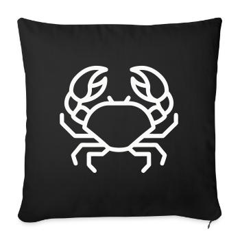 Crabe Minimaliste en Ligne - Housse de coussin décorative 45 x 45 cm - noir - Devant