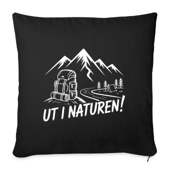 Backpacking in the mountains – Out in nature! - Sofa pillowcase 17,3'' x 17,3'' (45 x 45 cm) - black - Front