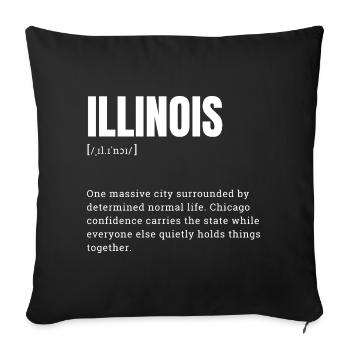 Illinois Style: Chicago Confident - Sofa pillowcase 17,3'' x 17,3'' (45 x 45 cm) - black - Front