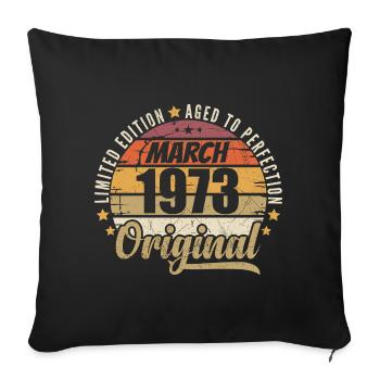 53. Anniversary 53 Years Limited Edition March 1973 - Sofa pillowcase 17,3'' x 17,3'' (45 x 45 cm) - black - Front