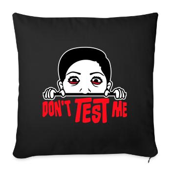 Ne me teste pas femme coquine, citation drôle avec le logo - Housse de coussin décorative 45 x 45 cm - noir - Devant