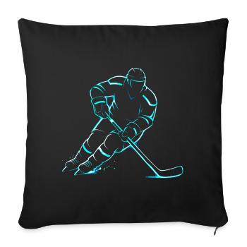 Eishockey Junge Spieler Geschenk - Sofa pillowcase 17,3'' x 17,3'' (45 x 45 cm) - black - Front