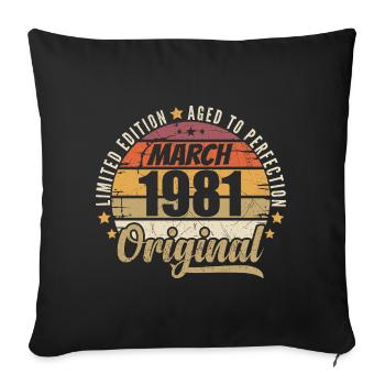 45. Anniversary 45 Years Limited Edition March 1981 - Sofa pillowcase 17,3'' x 17,3'' (45 x 45 cm) - black - Front