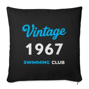 Vintage 1967 – Année de naissance rétro du club de natation - Housse de coussin décorative 45 x 45 cm - noir - Devant