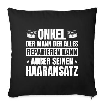 Onkel Handwerker Glatze Haaransatz Lustig - Sofakissenbezug 45 x 45 cm - Schwarz - Vorne