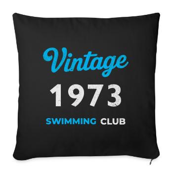 Millésime 1973 – Année de naissance rétro du club de natation - Housse de coussin décorative 45 x 45 cm - noir - Devant