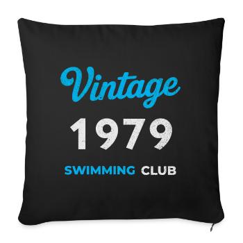 Vintage 1979 – Année de naissance rétro du club de natation - Housse de coussin décorative 45 x 45 cm - noir - Devant