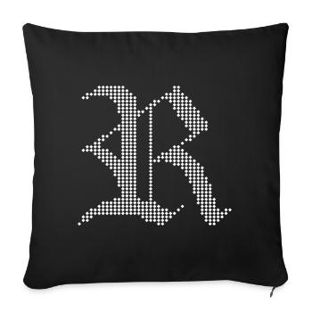 Monochrome Gothic R Pixel Design - Sofa pillowcase 17,3'' x 17,3'' (45 x 45 cm) - black - Front