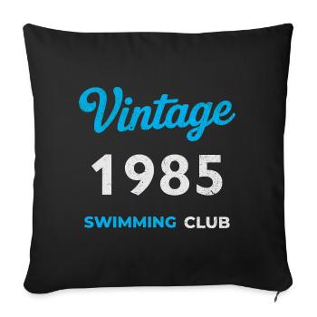 Millésime 1985 – Année de naissance rétro du club de natation - Housse de coussin décorative 45 x 45 cm - noir - Devant