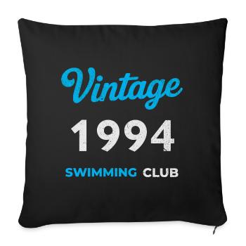 Millésime 1994 – Année de naissance rétro du club de natation - Housse de coussin décorative 45 x 45 cm - noir - Devant