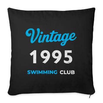 Vintage 1995 – Année de naissance rétro du club de natation - Housse de coussin décorative 45 x 45 cm - noir - Devant
