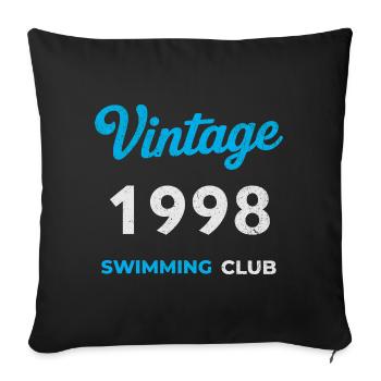 Vintage 1998 – Année de naissance rétro du club de natation - Housse de coussin décorative 45 x 45 cm - noir - Devant