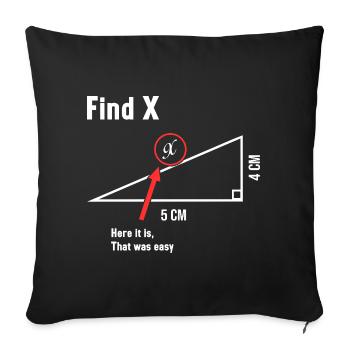 Trouver X Math Lover Mathématicien Professeur de mathématiques - Housse de coussin décorative 45 x 45 cm - noir - Devant