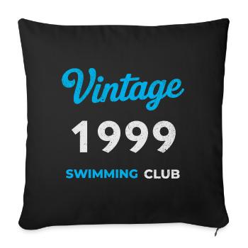 Millésime 1999 – Année de naissance rétro du club de natation - Housse de coussin décorative 45 x 45 cm - noir - Devant