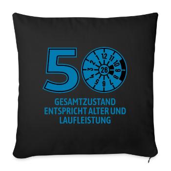 HU March 2026 - 50 Years - Birthday Gift - Sofa pillowcase 17,3'' x 17,3'' (45 x 45 cm) - black - Front