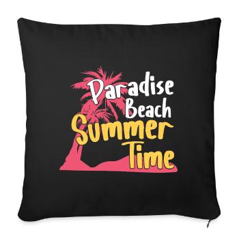 Paradise Beach Summer Time Retro Design - Sofa pillowcase 17,3'' x 17,3'' (45 x 45 cm) - black - Front