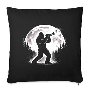 Bigfoot joue de la trompette - Housse de coussin décorative 45 x 45 cm - noir - Devant