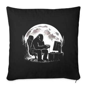 Bigfoot Gamer - Sofa pillowcase 17,3'' x 17,3'' (45 x 45 cm) - black - Front