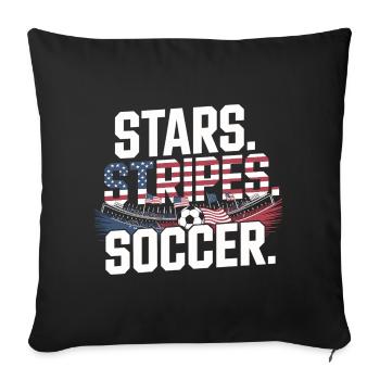 Stars Stripes Soccer – USA Fußball Fan - Sofa pillowcase 17,3'' x 17,3'' (45 x 45 cm) - black - Front