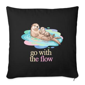 Otter Duo in Pastel Flow - Sofa pillowcase 17,3'' x 17,3'' (45 x 45 cm) - black - Front