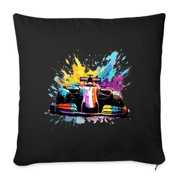 Race Car Speed Colorful Splash Art Racer - Sofa pillowcase 17,3'' x 17,3'' (45 x 45 cm) - black - Front