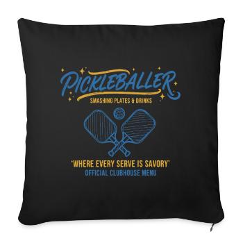 Joueur de pickleball Joueur drôle Amour - Housse de coussin décorative 45 x 45 cm - noir - Devant