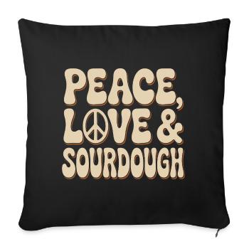 Paix, Amour et Levain - Housse de coussin décorative 45 x 45 cm - noir - Devant