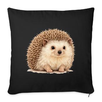 Hedgehog cuddly hero - Sofa pillowcase 17,3'' x 17,3'' (45 x 45 cm) - black - Front