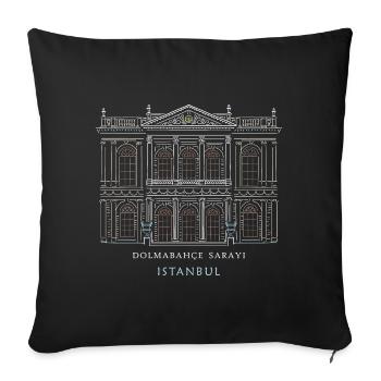 Dolmabahce Palast Silhouette Istanbul , Zeichnung - Sofakissenbezug 45 x 45 cm - Schwarz - Vorne