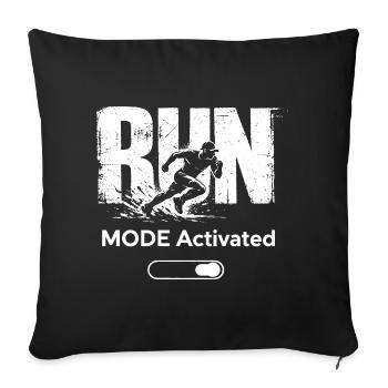 Cadeau de fitness pour la course activée en mode course - Housse de coussin décorative 45 x 45 cm - noir - Devant