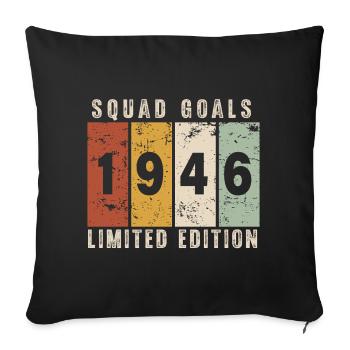 Jubiläum 1946 – 80 Jahre - Sofakissenbezug 45 x 45 cm - Schwarz - Vorne