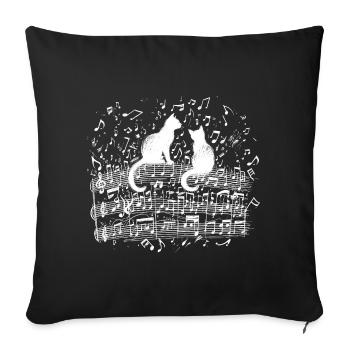 Chœur de chats fantaisiste sur l’équipe musicale Amoureux des chats Fun - Housse de coussin décorative 45 x 45 cm - noir - Devant