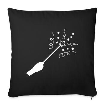 Star Magic Wand - Sofa pillowcase 17,3'' x 17,3'' (45 x 45 cm) - black - Front