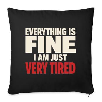 Burnt-out millennial, tired adult, - Sofa pillowcase 17,3'' x 17,3'' (45 x 45 cm) - black - Front